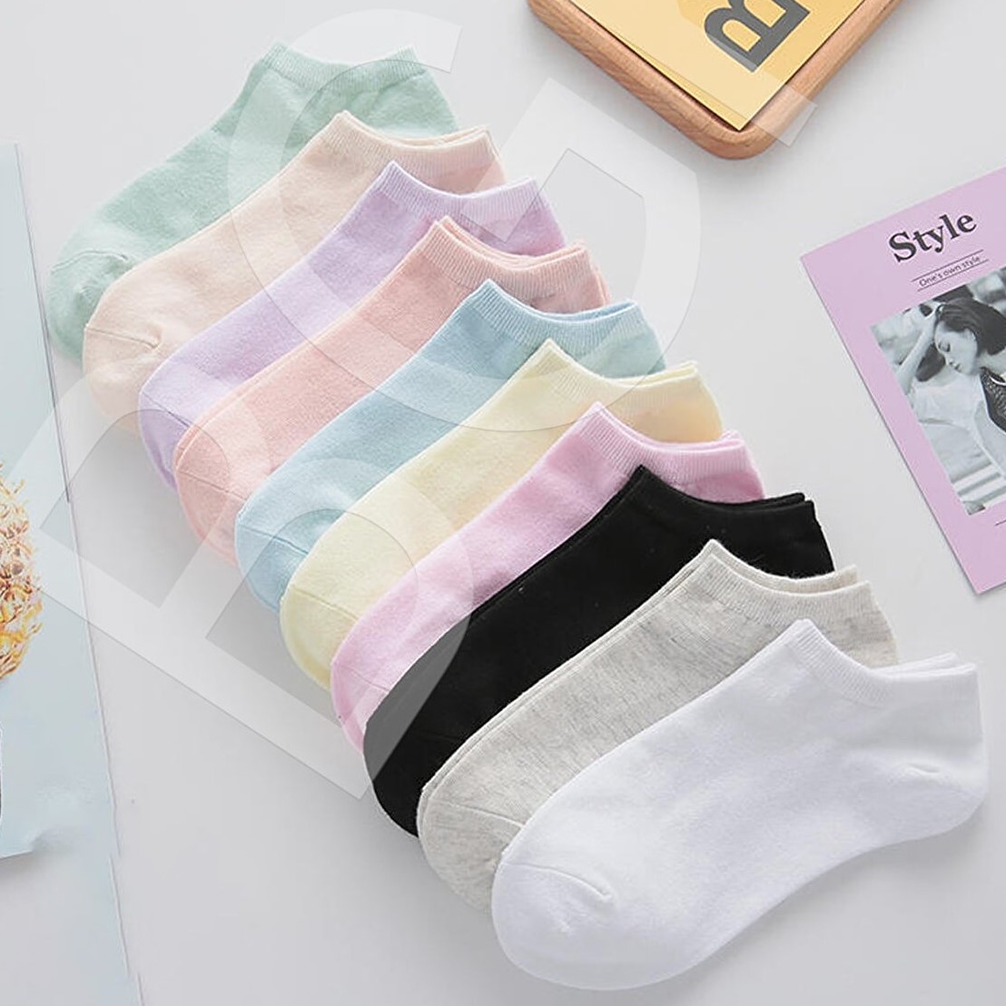 جوراب زنانه بی جی کی مدل ساده رنگارنگ بسته 10 عددی