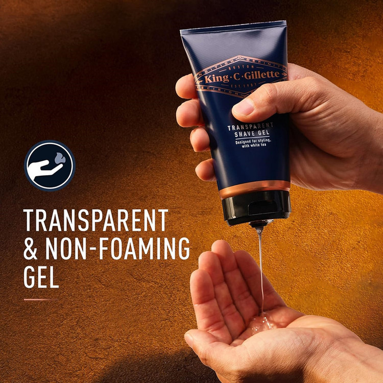 ژل اصلاح ژیلت مدل TRANSPARENT حجم 150 میلی لیتر