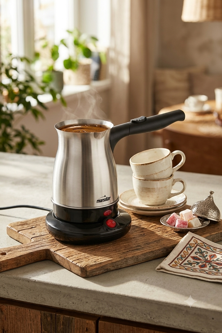 قهوه جوش برقی ترک مارس استار ظرفیت 4 فنجان